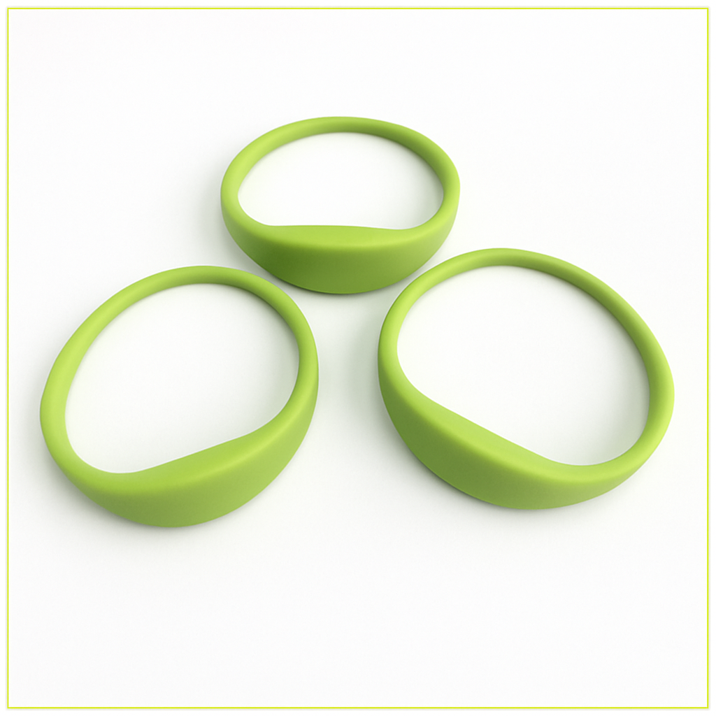 SLIM OVAL SHAPE PROX WRISTBAND SILICONE LIGHTGREEN MIFARE CLASSIC 1K (13.56MHZ)