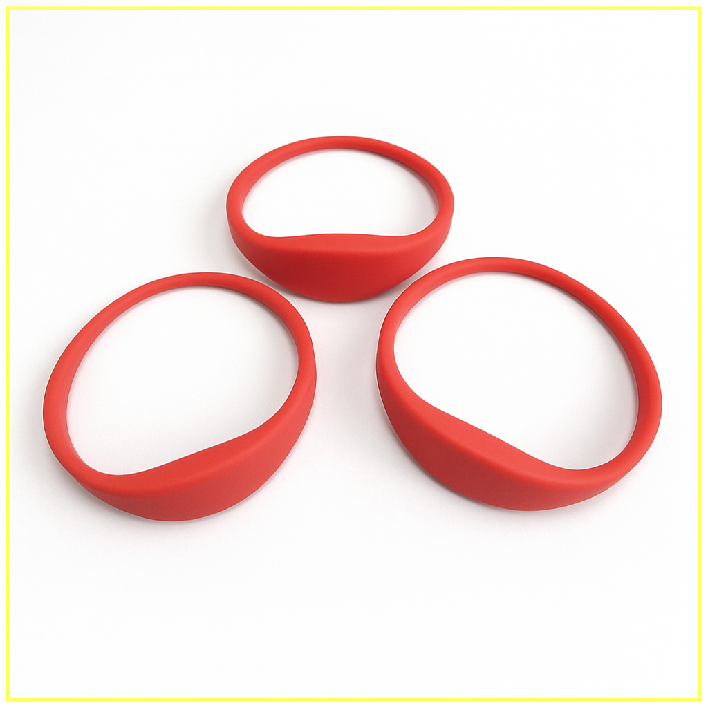 SLIM OVAL SHAPE PROX WRISTBAND SILICONE RED MIFARE CLASSIC 1K (13.56MHZ)