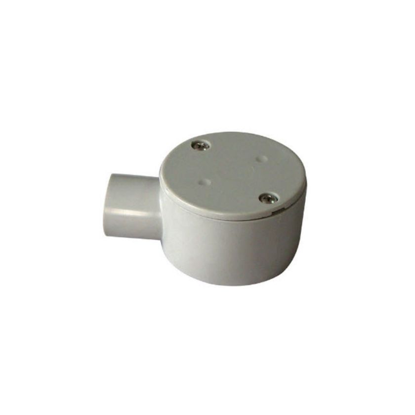 MATELEC JBS-20G/1 PVC JUNCTION BOX 20MM 1 WAY ROUND SHALLOW GREY