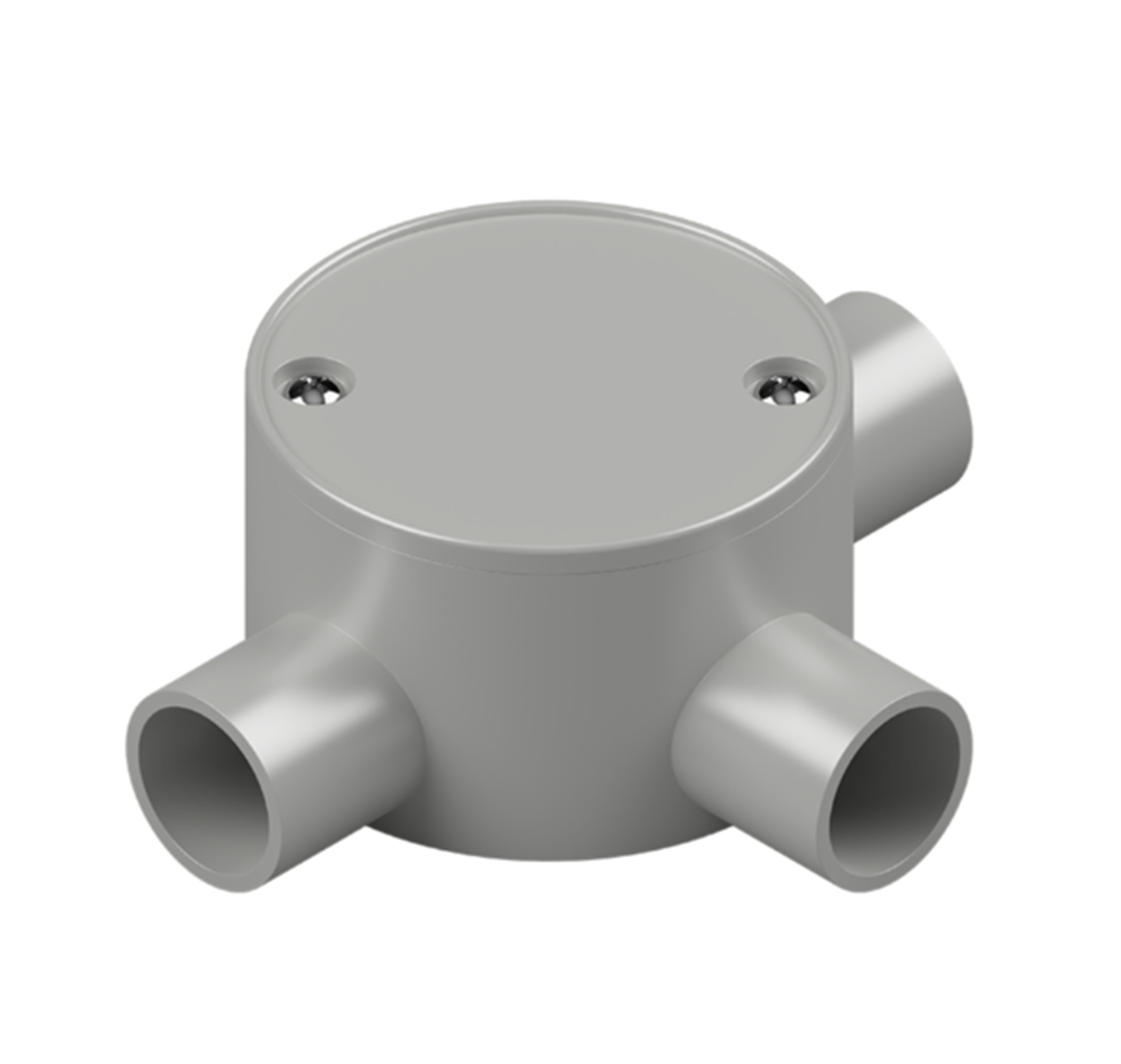 MATELEC JBS-20G/3 PVC JUNCTION BOX 20MM 3 WAY ROUND SHALLOW GREY
