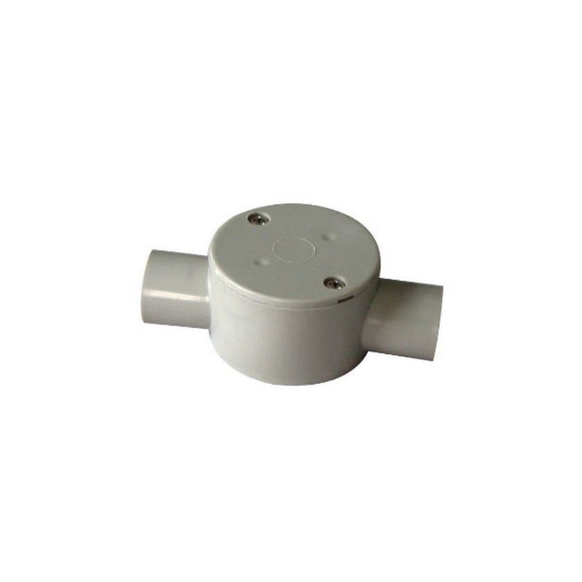 MATELEC JBS-25G/2 PVC JUNCTION BOX 25MM 2 WAY ROUND SHALLOW GREY