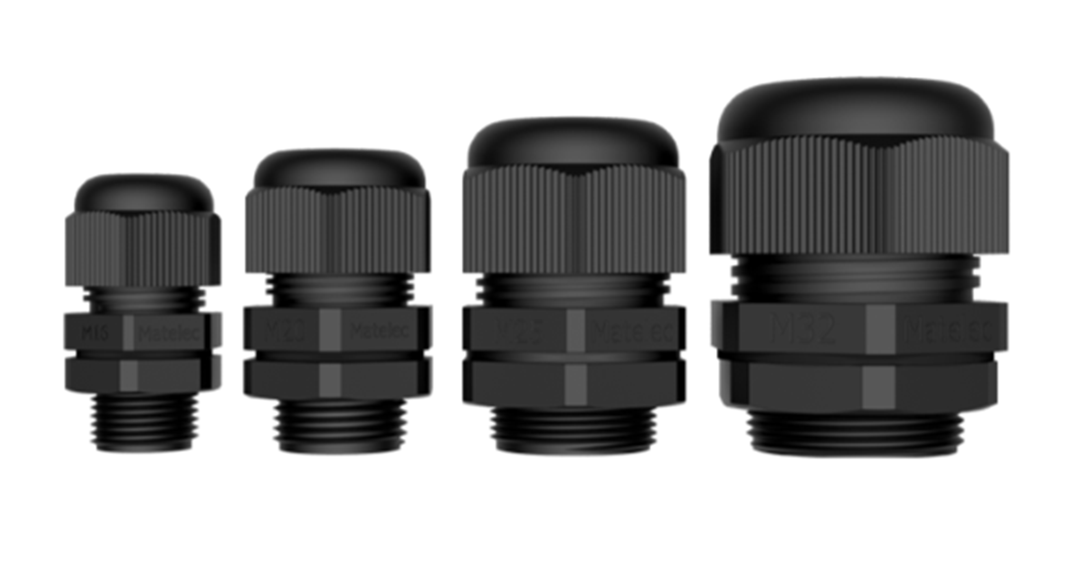 MATELEC MTLNCG-M12/B 12MM IP68 NYLON CABLE GLAND 3–6MM BLACK