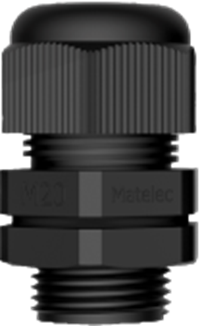 MATELEC NCG-M25/B NYLON CABLE GLAND IP68 25MM BLACK