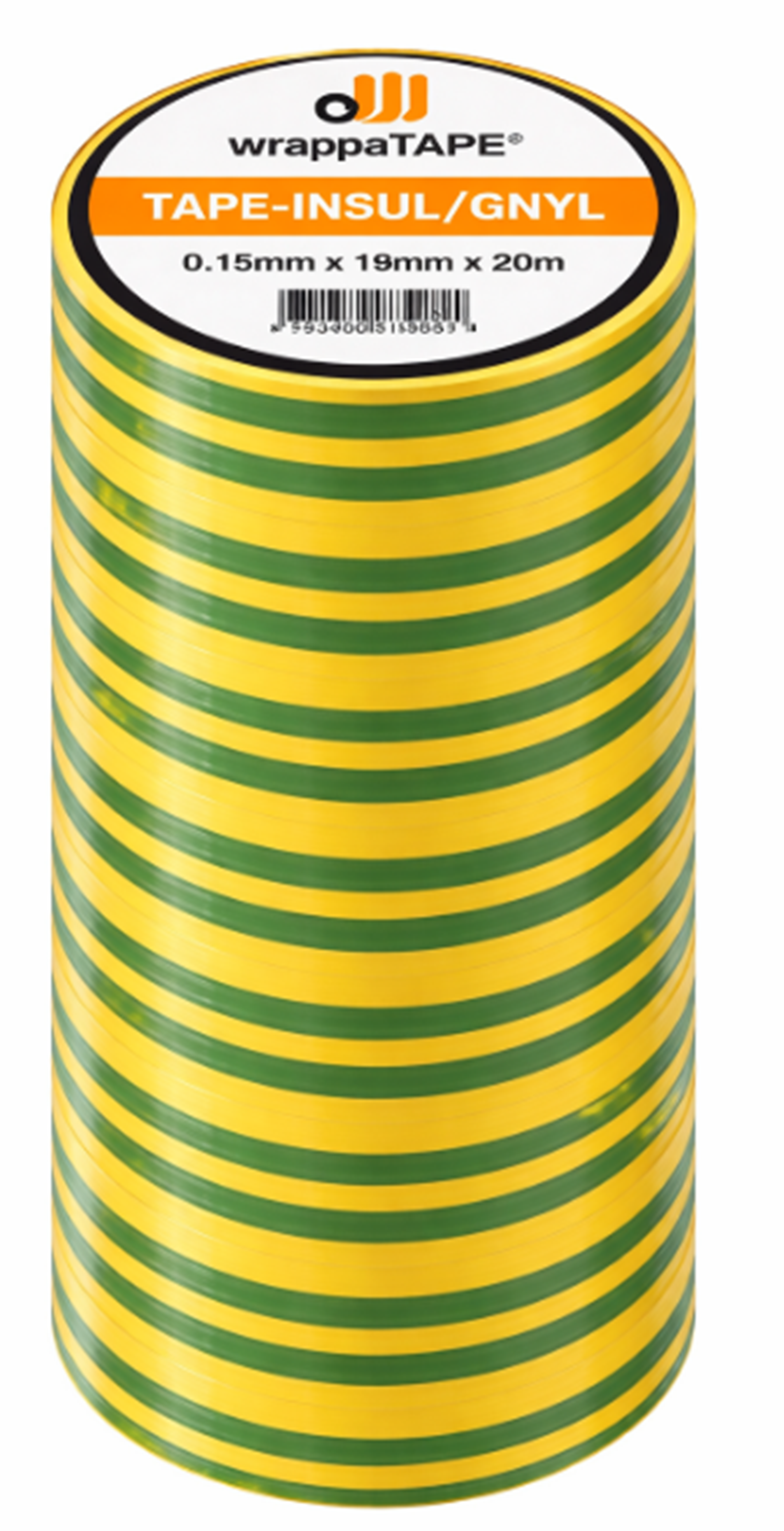 Wrappa®Tape MTLTAPE-INSUL/GNYL ELECTRICAL INSULATION TAPE GREEN/YELLOW