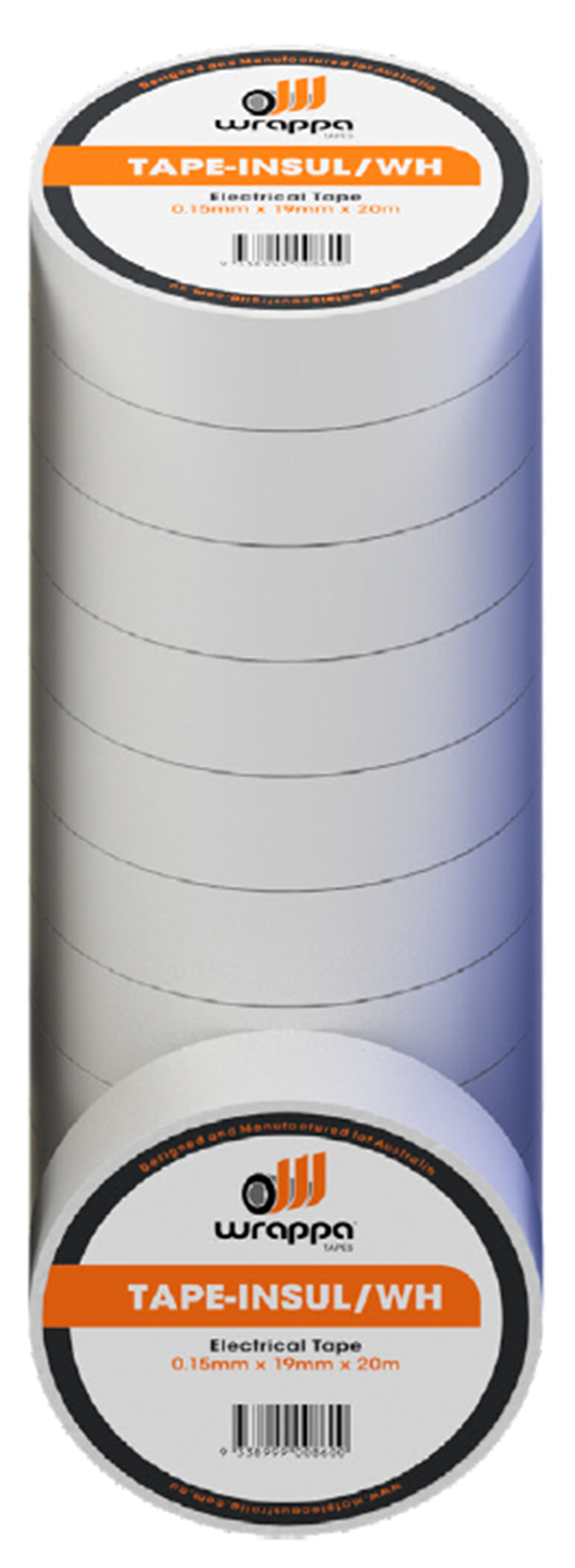 WRAPPATAPE TAPE-INSUL/WH ELECTRICAL INSULATION TAPE 20M X 19MM X 0.15MM WHITE