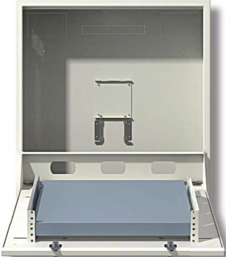 VERTICAL WALL MOUNTED SECURE NVR & MONITOR CABINET INCLUDES 4 WAY SAA PDU UPTO 24