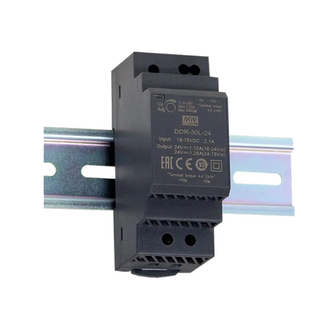 MEAN WELL DDR-30G-5 30W DIN RAIL DC-DC CONVERTER 9-36VDC INPUT 5VDC 6A OUTPUT