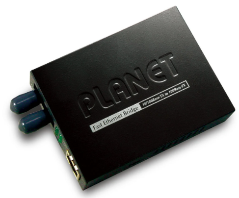 PLANET 1 PORT 10/100BASE-TX RJ45 TO 1 PORT 100BASE-FX (SC, MM) BRIDGE MEDIA CONVERTER METAL BLK 240VAC 26Hx94Wx70D (MM)