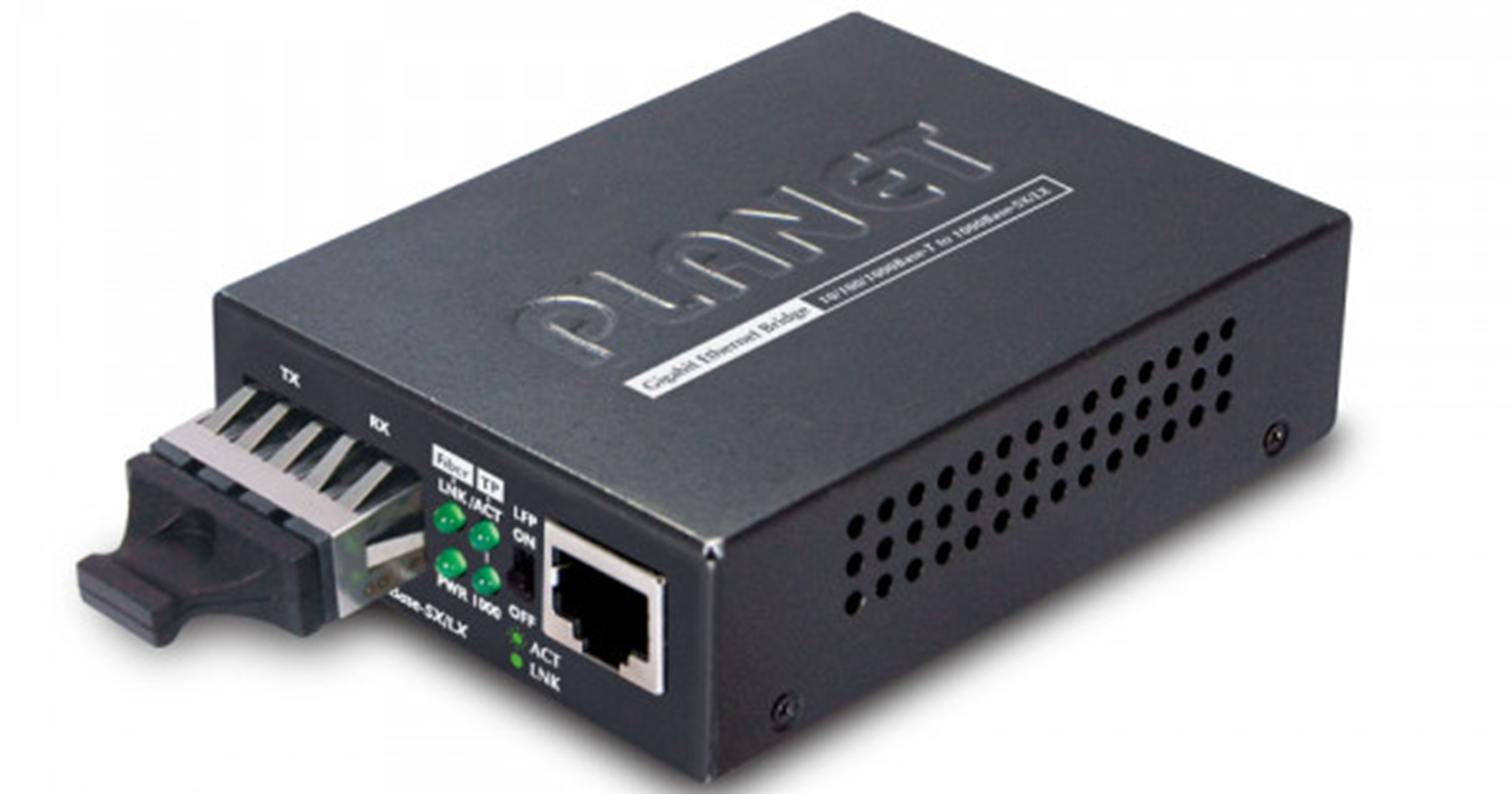 PLANET GT-802 GIGABIT ETHERNET TO FIBRE MEDIA CONVERTER 10/100/1000BASE-T RJ45 TO 1000BASE-SX MULTIMODE SC 850NM 220/550M