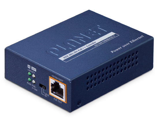 PLANET IEEE 802.3af/bt POWER OVER ETHERNET POE++ EXTENDER 10/100/1000BASE-T (END + MID SPAN) 65W