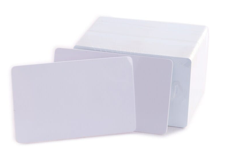 ULTRA WHITE ADHESIVE PAPER BACK PVC CARD CR80 (86MM x 54MM & 250mic/10mil/0.25mm THICK) NOTE THESE CARDS ARE FOR PRINTING & ATTACHING TO ACCESS CONTROL CARDS