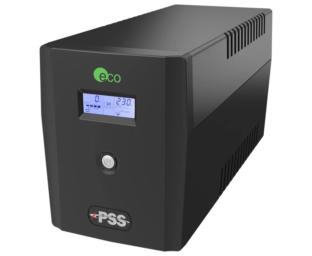 PSS ECO-ALTO SERIES 2200VA UPS FLOOR MOUNTED SINGLE PHASE LINE INTERACTIVE SURGE PROTECTION 4x 3-PIN AU SOCKET 2 x BATTERY 12V/9AH 24VDC BLACK 2-6ms 1x USB/ RS232 & RJ45 PORT FOR IOT OP TEMP 0 ~ +40