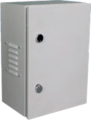 REDBACK REDBACK COMPACT ENCLOSURE IP55 INCLUDES POLE MOUNT RAILS & 4 x WALL MOUNTED EARS WITH 2 x LOCKS SILVER METAL
