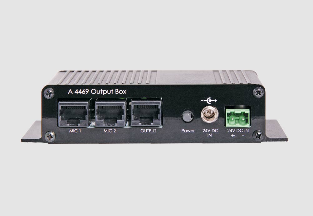 REDBACK A 4469 AUDIO SWITCHER OUTPUT BOX 4 ZONES MIC/LINE OUT BGM IN 24VDC FOR A 4660A BLACK