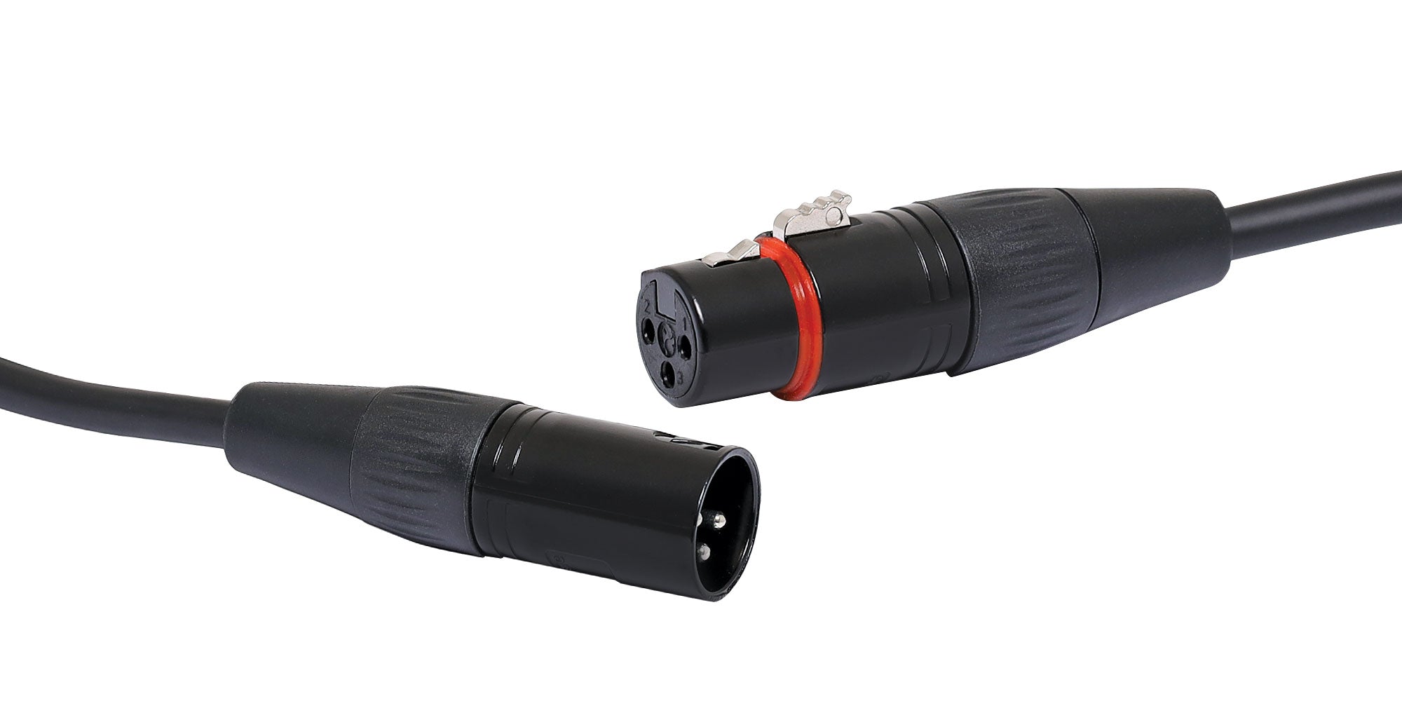 REDBACK P 0726 MICROPHONE CABLE PVC SHEATH 0.5M BLACK 3-PIN XLR MALE TO 3-PIN XLR FEMALE