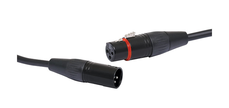 MICROPHONE CABLE PVC SHEATH 3M BLACK 3-PIN XLR MALE TO 3-PIN XLR FEMALE