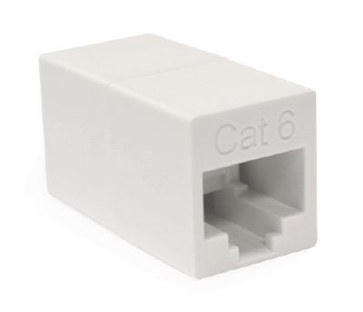 CAT6 COUPLER 2 x RJ45 8P8C FEMALE TO FEMALE PLASTIC WHITE