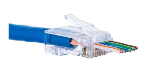 DYNAMIX RJ45 MODULAR PLUG 8P8C CAT6 UTP PASS THROUGH SUPPORT UPTO 23AWG SOLID/ STRANDED WIRES CLEAR 100PK