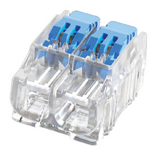 IDEAL 0.14-4MM2 SIZE WIRE ELECTRICAL CONNETOR W/ GEN 2 LEAVERS 2 PORTS PLASTIC CLR/ BLU 100 PACK