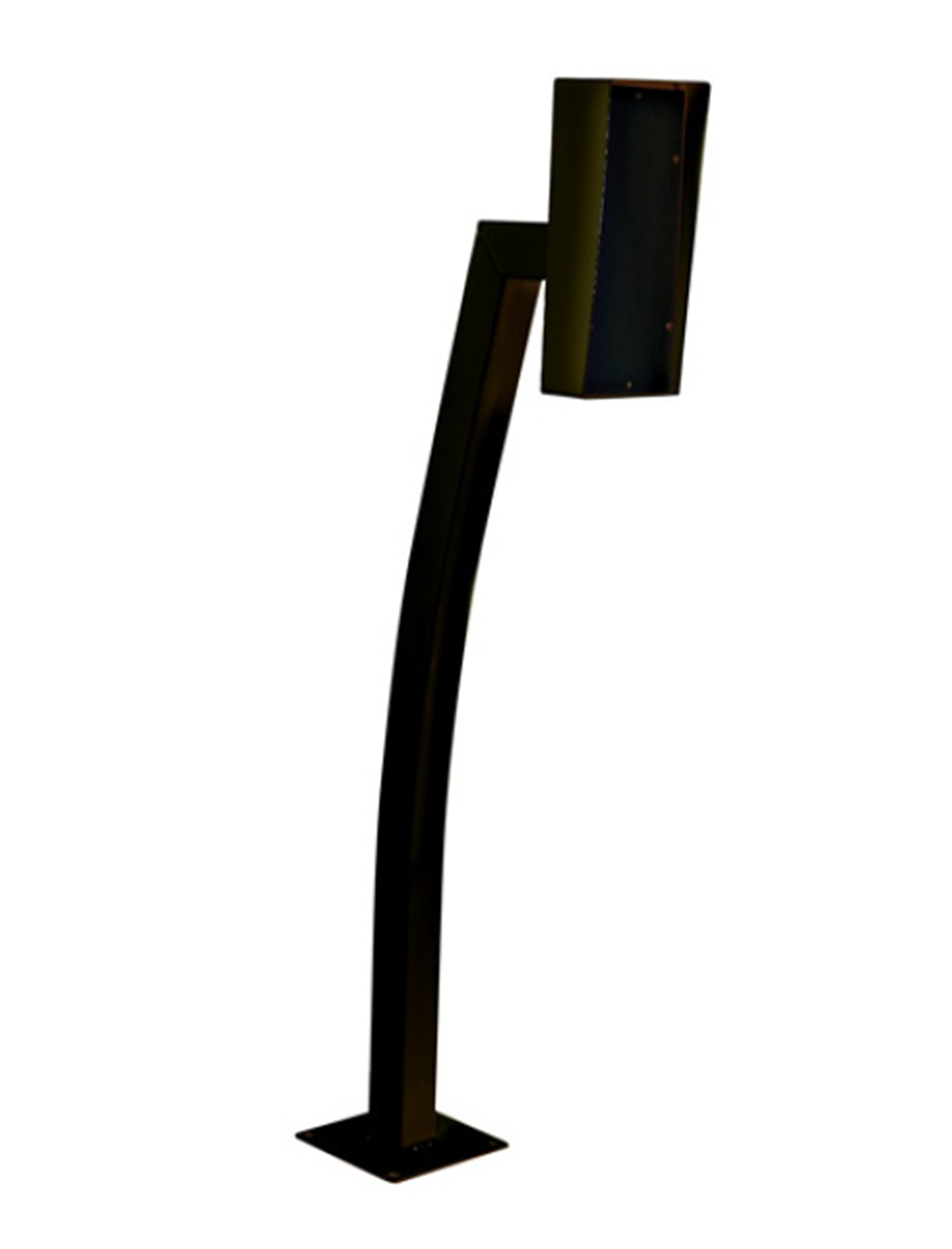 RIK01 – SINGLE HEIGHT GOOSENECK BOLLARD WITH RAIN HOOD BLACK