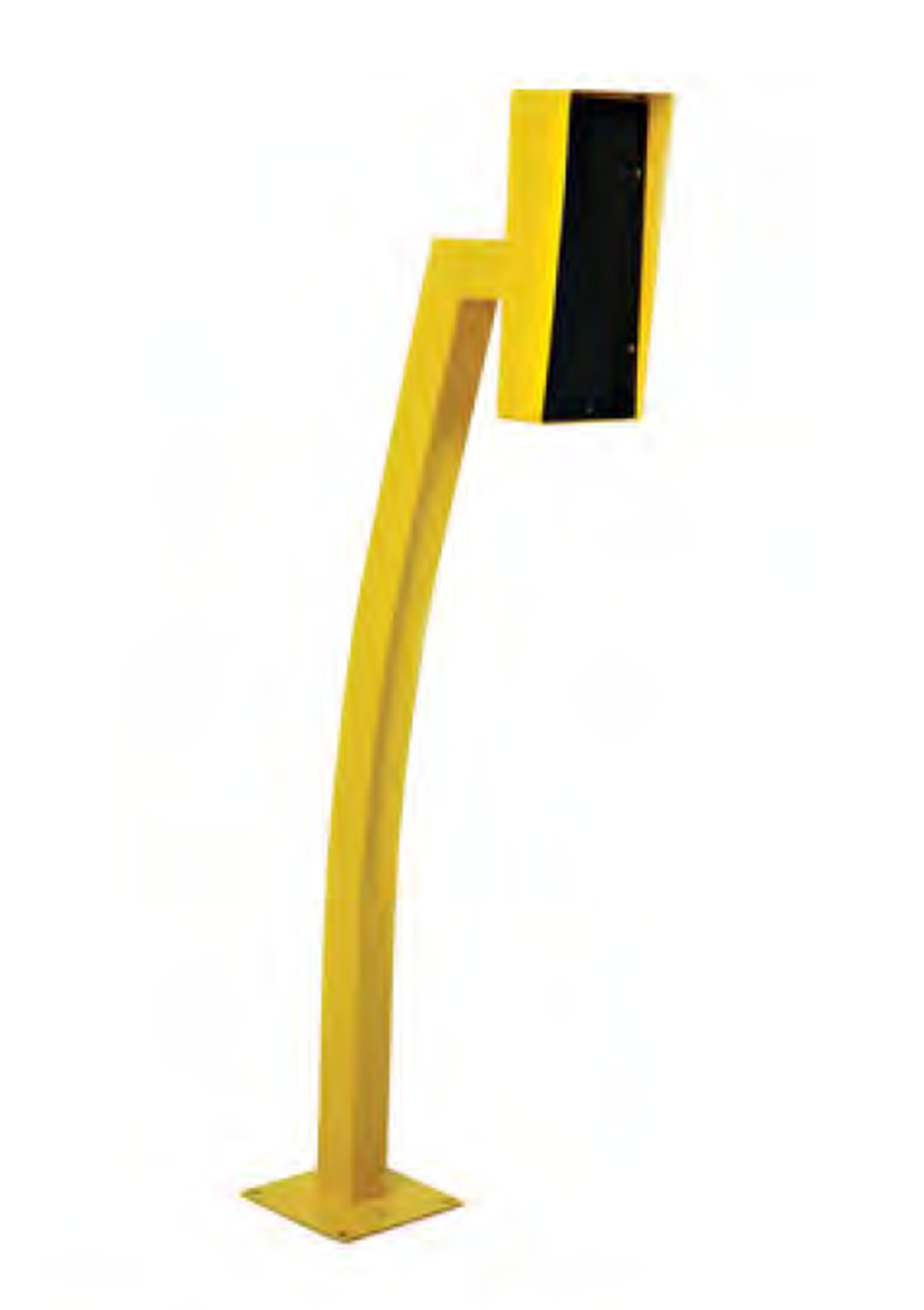 RIK01 – SINGLE HEIGHT GOOSENECK BOLLARD WITH RAIN HOOD YELLOW
