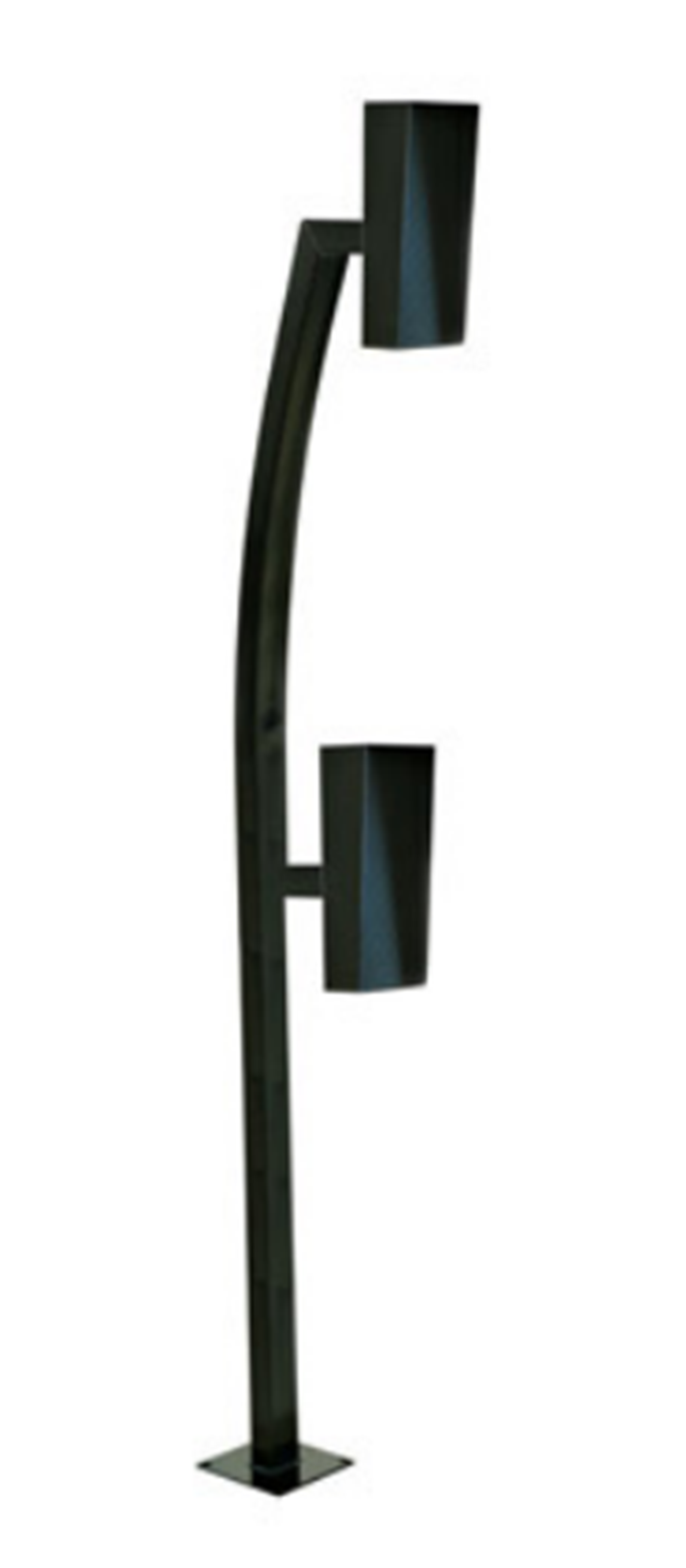 BOLLARDT-CCURVEBLACK 2M CURVED DOUBLE GOOSENECK TRUCK CAR BOLLARD POWDER COATED STEEL BLACK