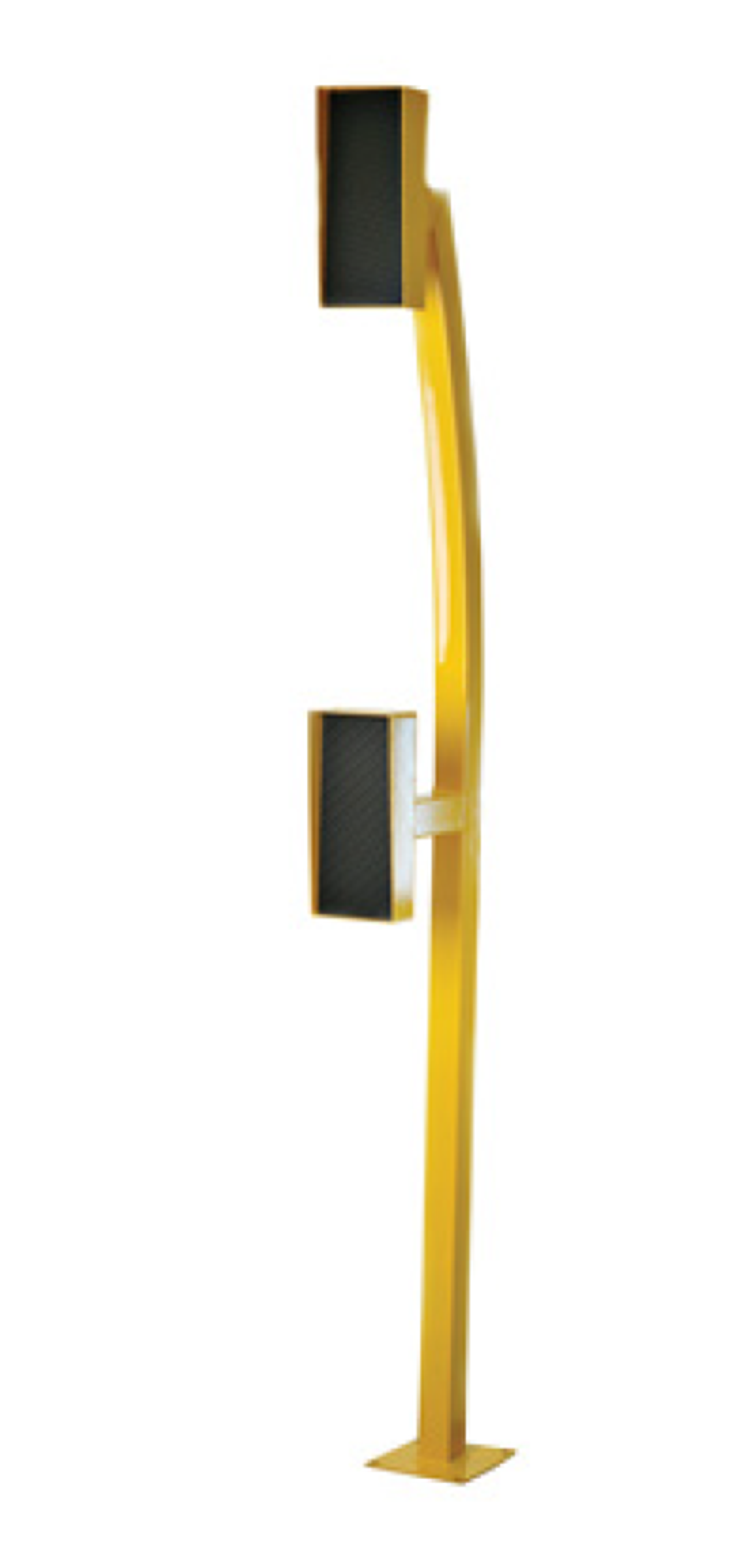 RIK02 – DOUBLE HEIGHT GOOSENECK BOLLARD WITH RAIN HOODS YELLOW