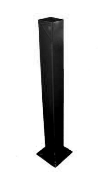 BOLLARD100/B   1M STRAIGHT VERTICAL BOLLARD  NO FACEPLATE OR GOOSENECK  BLACK