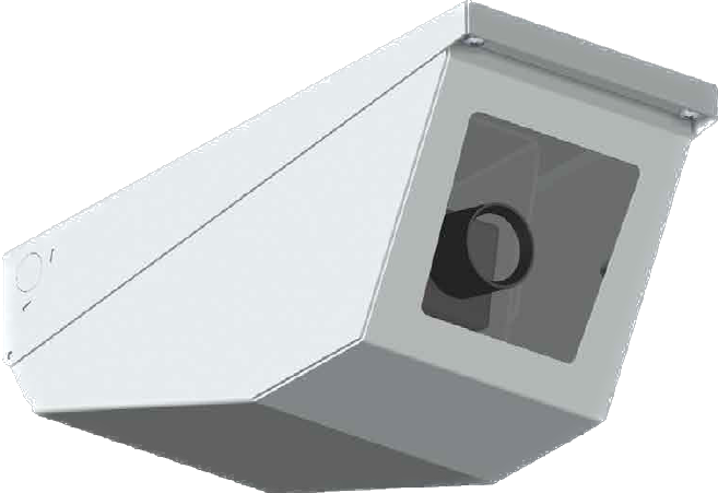 SEC DESIGN CO HEAVY DUTY WEDGE CAMERA HOUSING ENCLOSURE SUITS CAMERA BODY UPTO 260mm LENGTH IP65 METAL WHITE