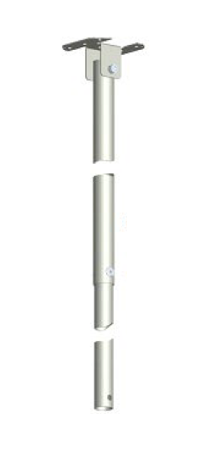 SEC DES 3000-5900mm ADJUSTABLE TELESCOPIC DROPPER POLE KIT INCLUDING INNER AND OUTER POLES/ADJUSTABLE CEILING MT BRKT/ALUMINIUM CONSTRUCTION/COMES WITH MOUNTING BOLTS/RATED FOR 14KG MAX WEIGHT