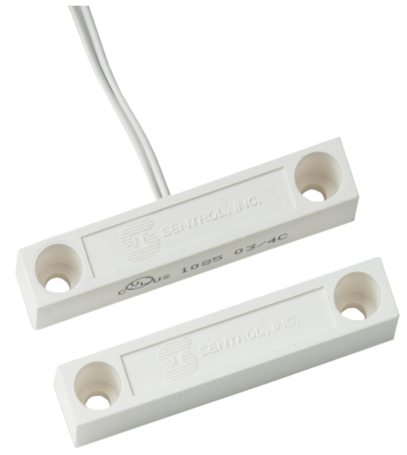 SENTROL HARDWIRED REED SWITCH WHITE DETECTION GAP 38MM 1 x N/C OUTPUT (DRY) PLASTIC SURFACE MOUNT