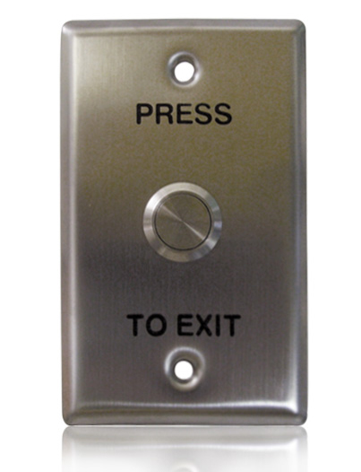 PUSH BUTTON STAINLESS STEEL ON CURVED EDGE S/S PLATE STD WITH 