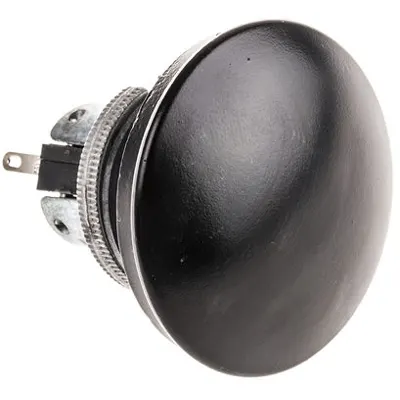 W/PR00F IP67  METAL PUSHBUTTON SWITCH ONLY BLACK DOMED HEAD