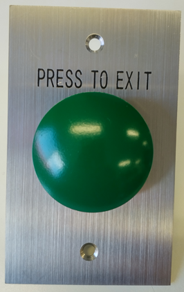 SMART PUSH BUTTON GREEN DOME HEAD ON FLAT STANDARD STAINLESS STEEL PLATE WITH 