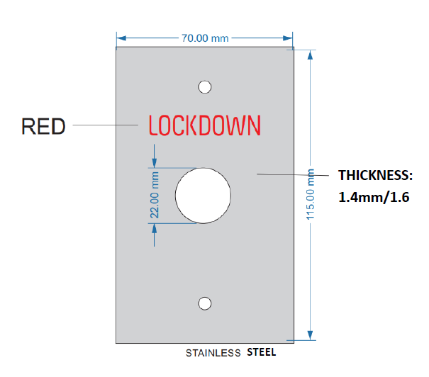 ARLSWP7011522F2H LOCKDOWN FLAT STAINLESS STEEL PLATE WITH 