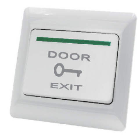 SMART ELBOW PUSH BUTTON WHITE WITH PHOTOLUMINESCENT STRIP ON CURVED SQUARE PLASTIC PLATE WITH 