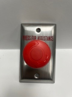 SMART ARLSWP-15PFA TWIST-TO-RELEASE LATCHING MUSHROOM ASSISTANCE BUTTON STAINLESS STEEL PLATE PRESS FOR ASSISTANCE IP65 RED