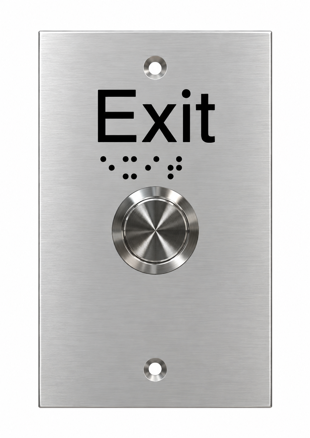 SMART ARLSWPBRAILLE-2 PUSH BUTTON ON FLAT STAINLESS STEEL PLATE WITH 