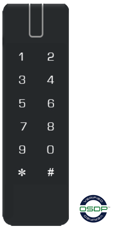 SMART SMART SE KEYPAD STANDARD BLACK MULTI FORMAT WITH SMART PROFILE 13.56MHz/125KHz COMPATIBLE WITH HID BLE MIFARE CLASSIC MIFARE PLUS MIFARE DESFIRE NFC EM PRODUCTS 9-15VDC WIE/RS232/OSDP SIA CERTIFIED