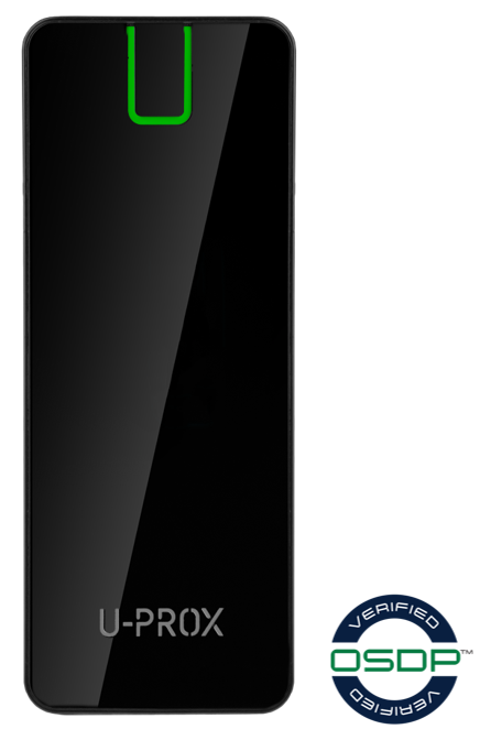 SMART SE SLIM UNIVERSAL READER GLASS FACE SLIM BLACK MULTI FORMAT 2.4GHz/13.56MHz/125KHz COMPATIBLE W/ HID BLE MIFARE CLASSIC MIFARE PLUS MIFARE DESFIRE NFC EM PRODUCTS IP65 9-15VDC WIE/RS232/OSDP SIA CERTIFIED