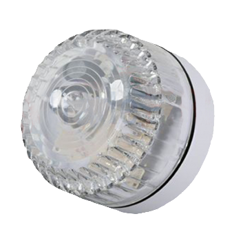 531034FULL-0071 STROBE SOLEX 10  CLEAR LENS  WHITE SHALLOW BASE