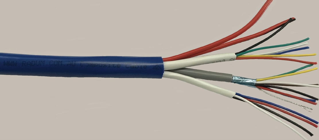 BCCOMPRAD7C-150 150M BLUE COMPOSITE CABLE V75 PVC 13MM, COMPOSITE OF 4 + 6 + 7 CORE SHIELDED  14/0.20 & FIGURE 8 24/0.20 - 420x420x360 (MM) 22KG