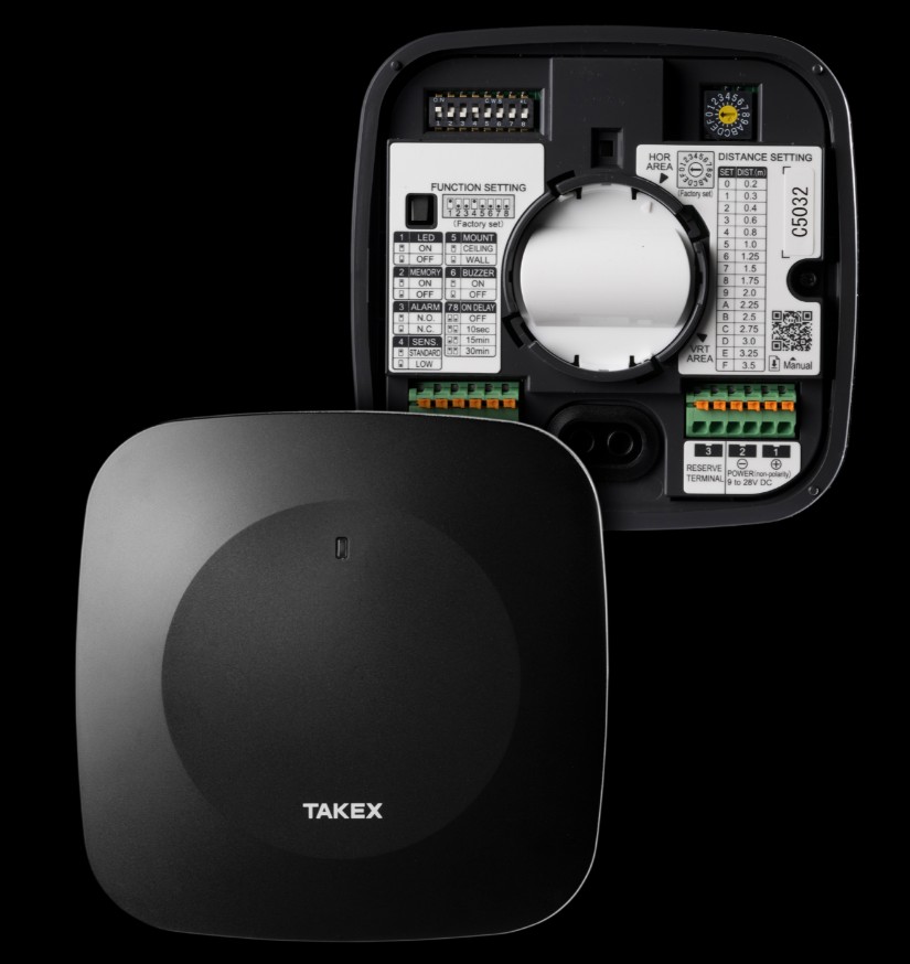 TAKEX MMW-3W(BK) 60GHZ MMWAVE PRESENCE SENSOR WIDE ANGLE 9-28VDC CEILING/WALL INDOOR BLACK