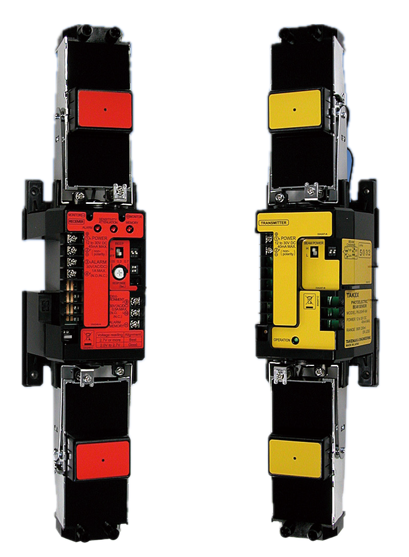 TAKEX HARDWIRED PE BEAM BLACK 100M DETECTION AREA 1 x SPST CONFIGURABLE OUTPUT (DRY) PLASTIC TA TOWER MOUNT 12-30VDC