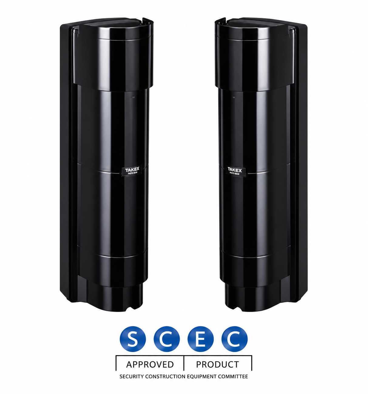 TAKEX HARDWIRED PE BEAM BLACK 50M DETECTION AREA SPDTx1 WITH TAMPER PLASTIC WALL/ POLE MOUNT IP65 12-30V