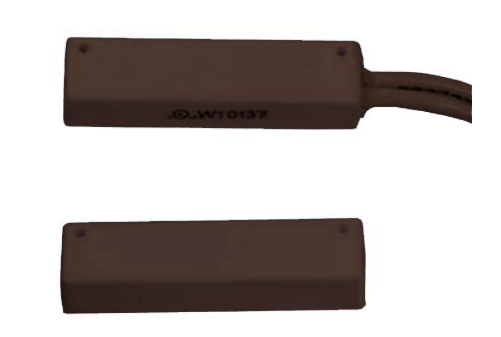 TANE HARDWIRED REED SWITCH BROWN DETECTION GAP 11MM 1 x N/C OUTPUT (DRY) PLASTIC SURFACE MOUNT CONTACT & MAGNET SAME SIZE WITH 305MM CABLE