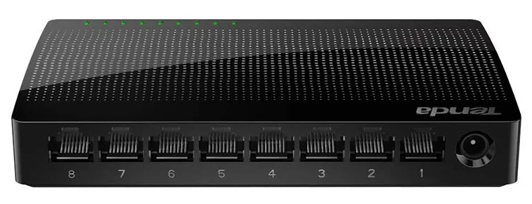 TENDA 8PORT GIGABIT SWITCH NON-POE L2 UNMANAGED BLACK 240VAC