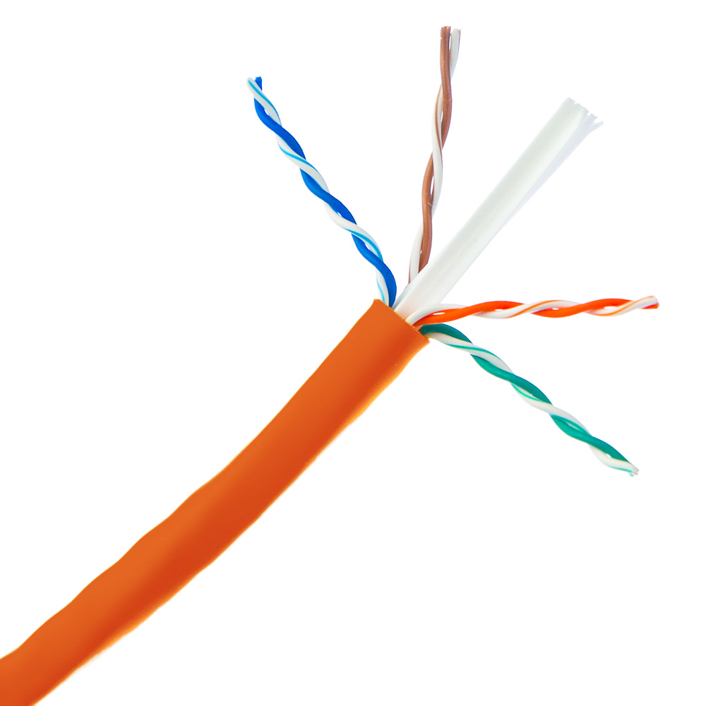 CAT6 UTP LAN CABLE 23AWG 4 PAIR TWISTED SOLID CORE UNSCREENED PVC SHELTH 305M ORANGE