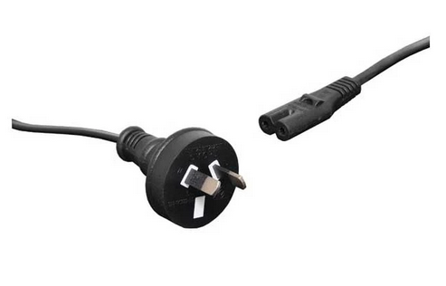 MAINS POWER CABLE PVC SHEATH 1.8M BLACK 2-PIN AU PLUG TO POLAR IEC-C7( FIG8 TYPE)