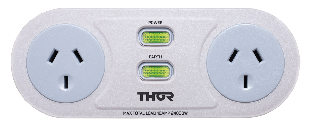 THOR POWER FILTER BOARD 2 x 3-PIN AU OUTPUT FIRE RETARDENT 1M CABLE 162Lx65Wx33H